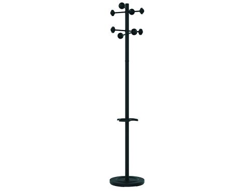 Cabide metlico unilux accueil 8 cabides com suporte para guarda-chuva e bandeja de gotas preto 177 x 38 cm , Unilux , 154390 , 3595560008827